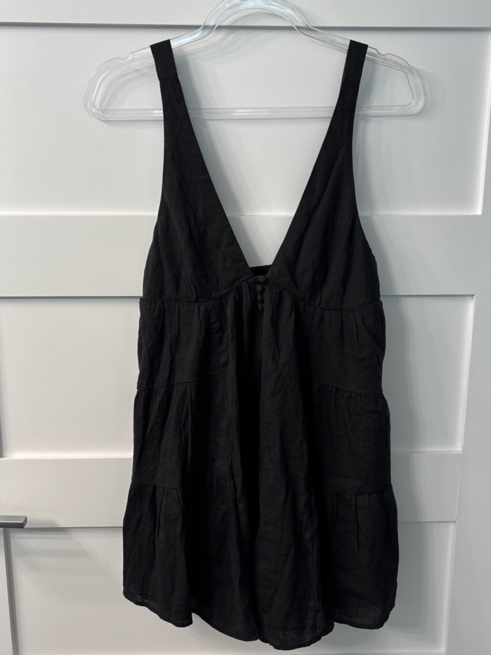 Urban Outfitters 100% Cotton Black Babydoll Mini Dress